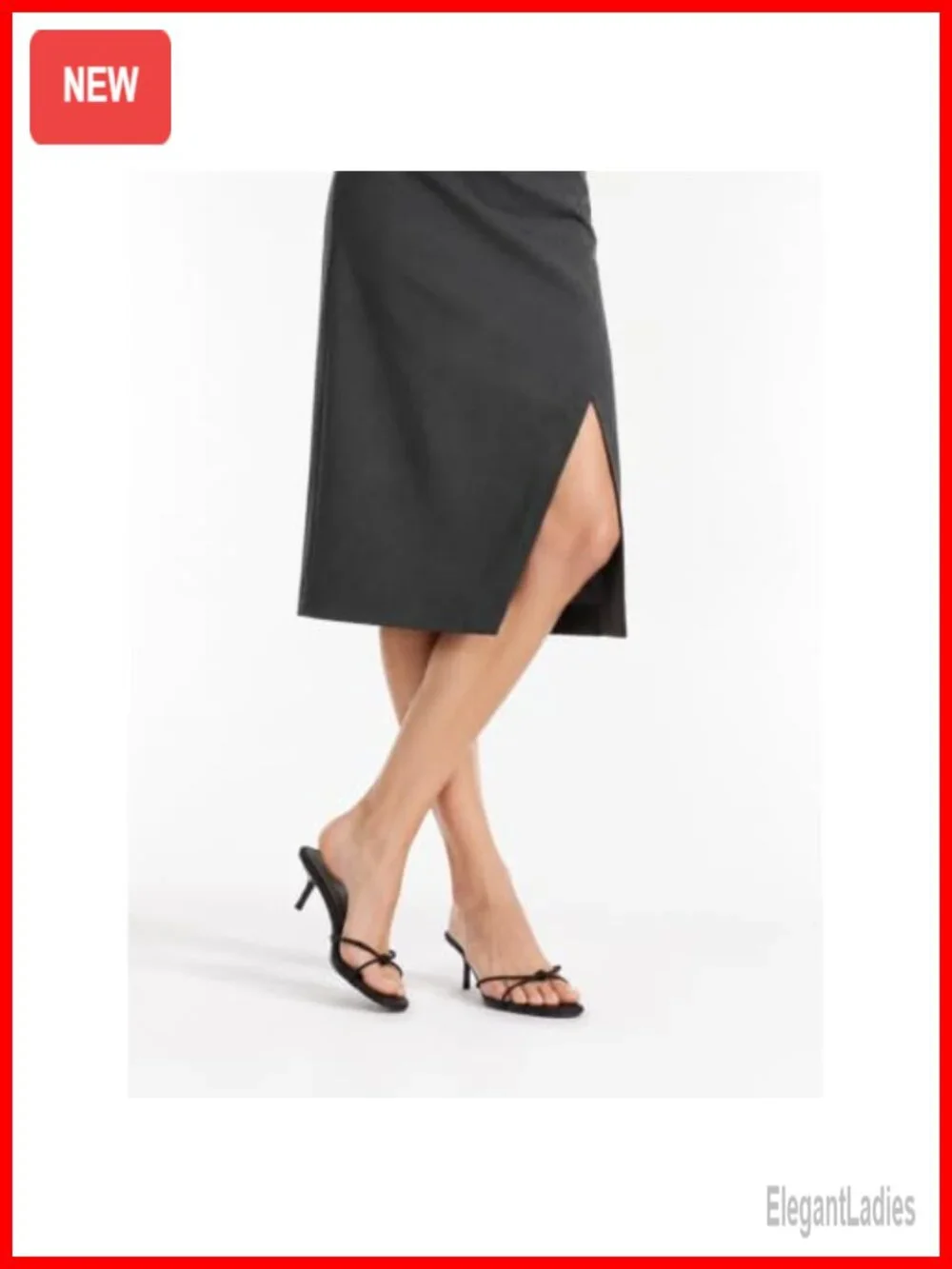 Kitten Heel Sandals Slip On Mules Open Round Toe Strappy Heels